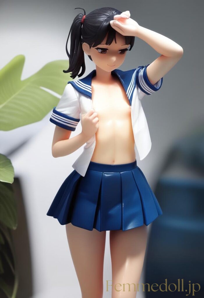 【エロ画像】セーラー服美少女のエロフィギュアAIイラスト 16枚目
