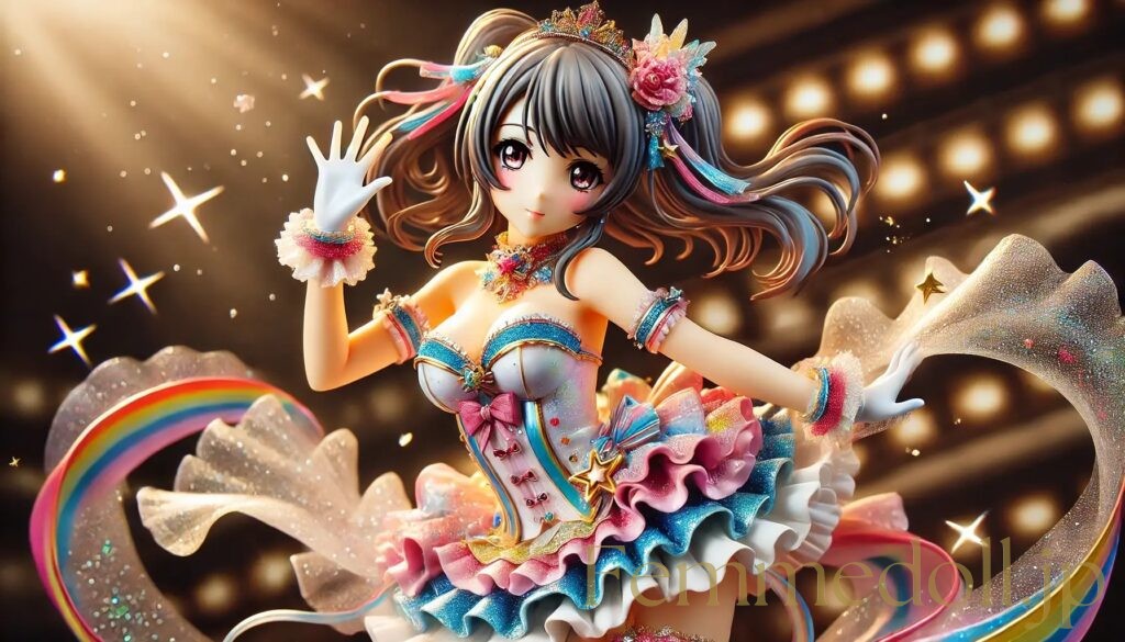 アイドル姿の美少女フィギュア風AIイラスト 9枚目