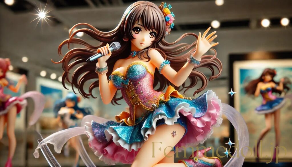 アイドル姿の美少女フィギュア風AIイラスト 12枚目