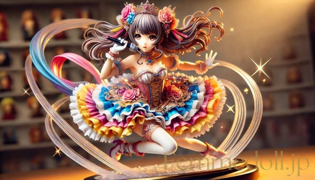 アイドル姿の美少女フィギュア風AIイラスト 8枚目