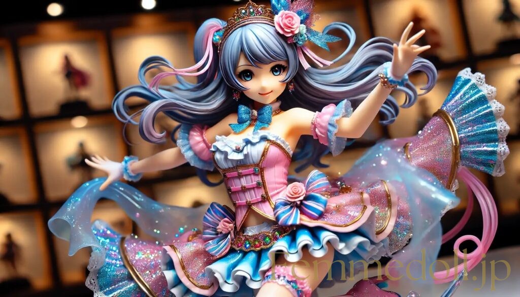 アイドル姿の美少女フィギュア風AIイラスト 4枚目