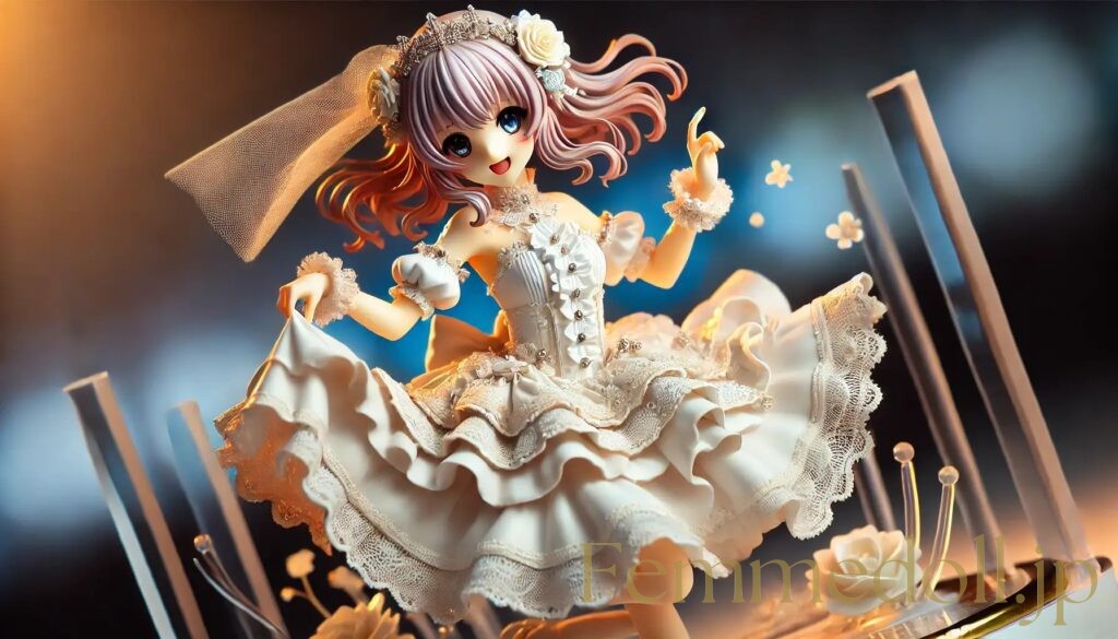 ウエディングドレス美少女フィギュア風のAIイラスト 14枚目