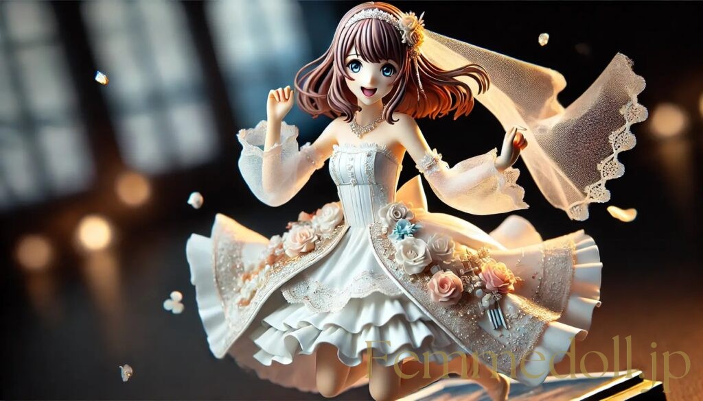 ウエディングドレス美少女フィギュア風のAIイラスト 27枚目