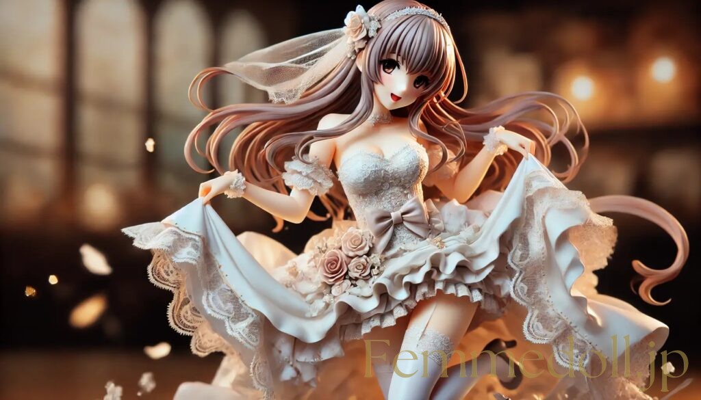 ウエディングドレス美少女フィギュア風のAIイラスト 5枚目