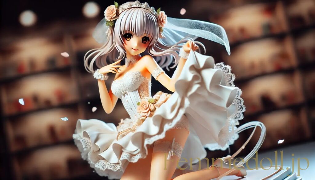 ウエディングドレス美少女フィギュア風のAIイラスト 8枚目