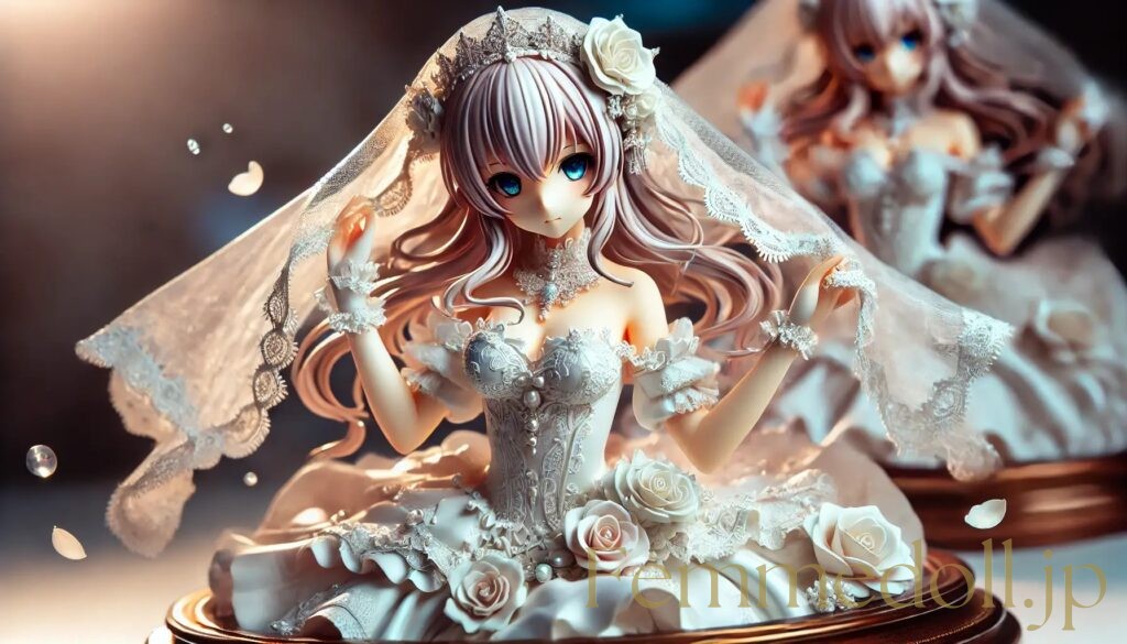 ウエディングドレス美少女フィギュア風のAIイラスト 2枚目