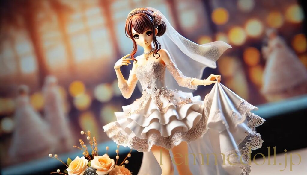 ウエディングドレス美少女フィギュア風のAIイラスト 3枚目