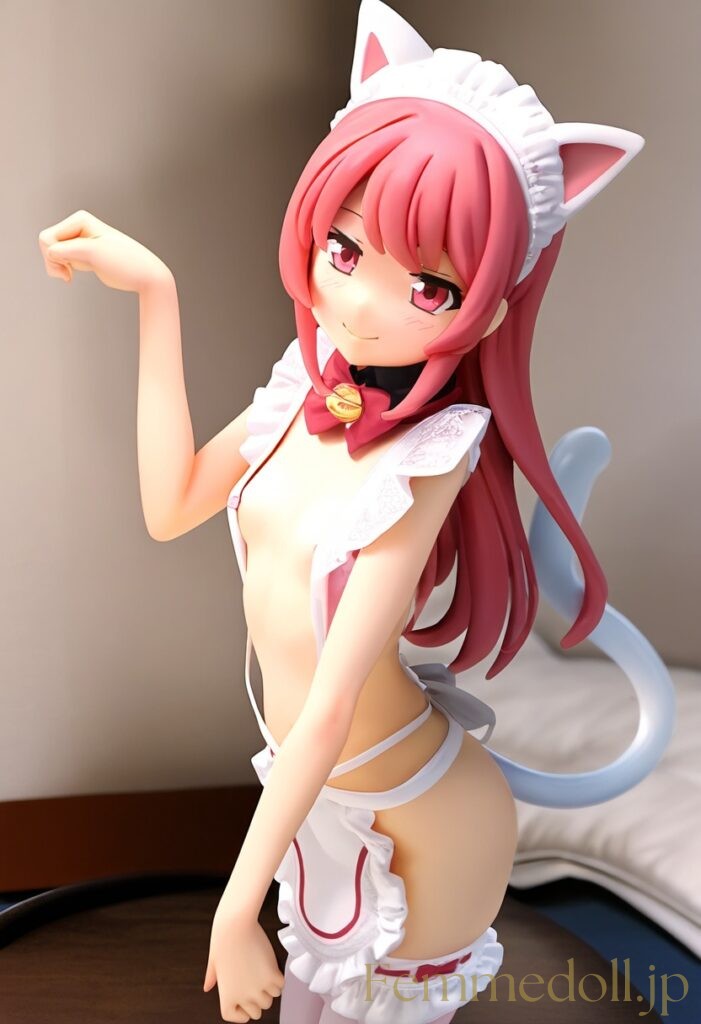 【エロ画像】　メイド貧乳猫娘のエロフィギュア風AIイラスト 10枚目