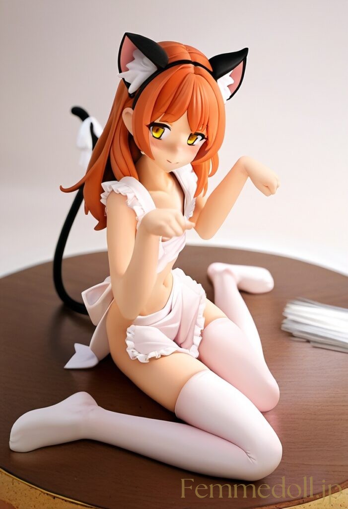 【エロ画像】　メイド貧乳猫娘のエロフィギュア風AIイラスト 14枚目