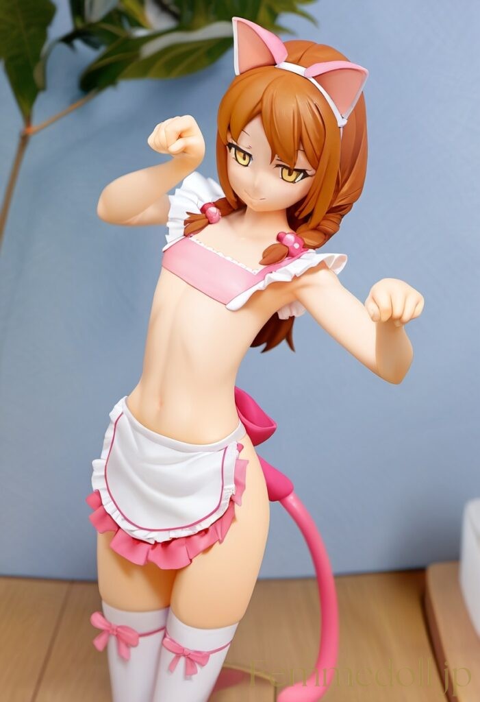 【エロ画像】　メイド貧乳猫娘のエロフィギュア風AIイラスト 22枚目