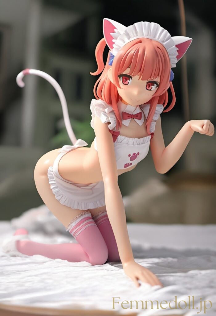 【エロ画像】　メイド貧乳猫娘のエロフィギュア風AIイラスト 23枚目
