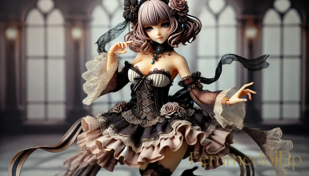 ゴスロリ衣装の美少女フィギュア風AIイラスト 17枚目