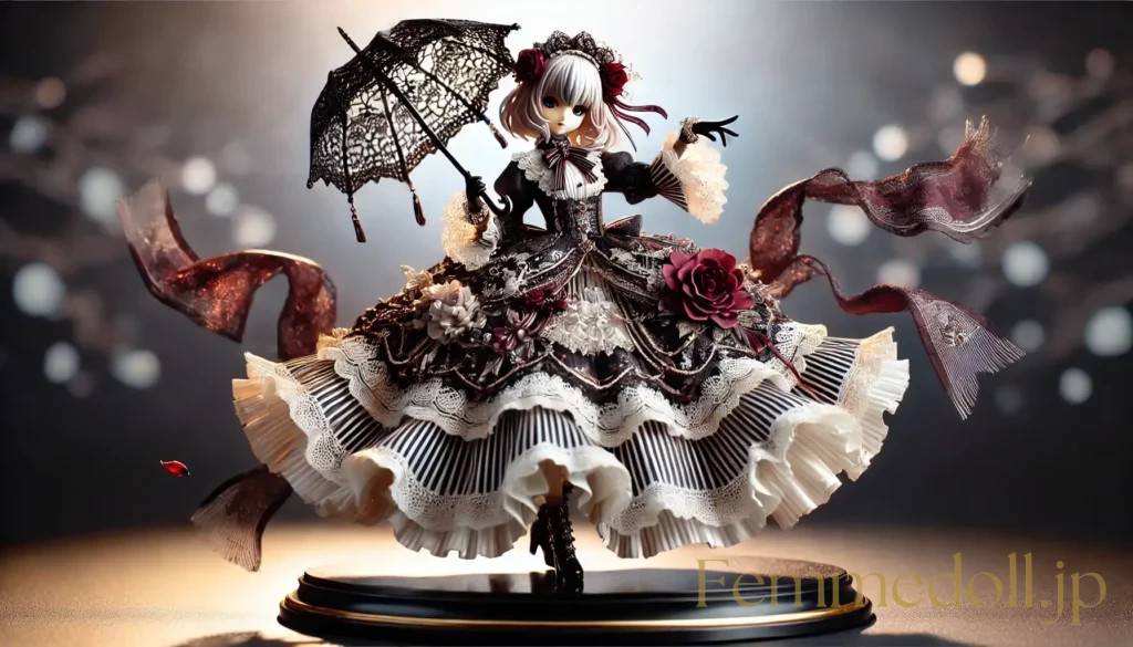 ゴスロリ衣装の美少女フィギュア風AIイラスト 26枚目