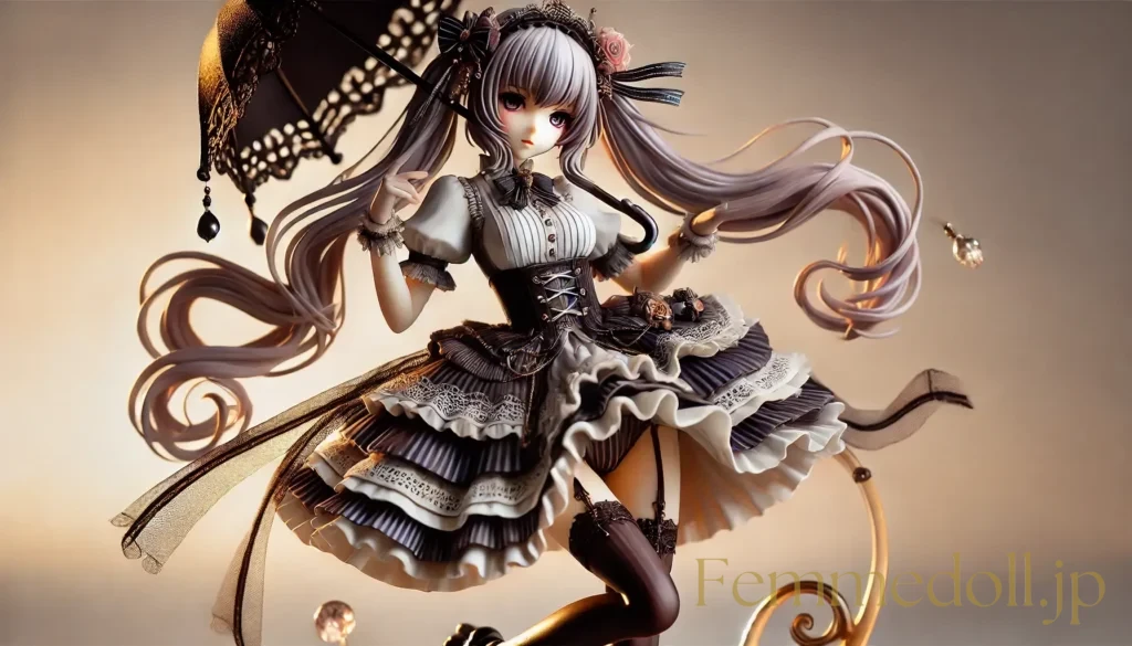 ゴスロリ衣装の美少女フィギュア風AIイラスト 28枚目