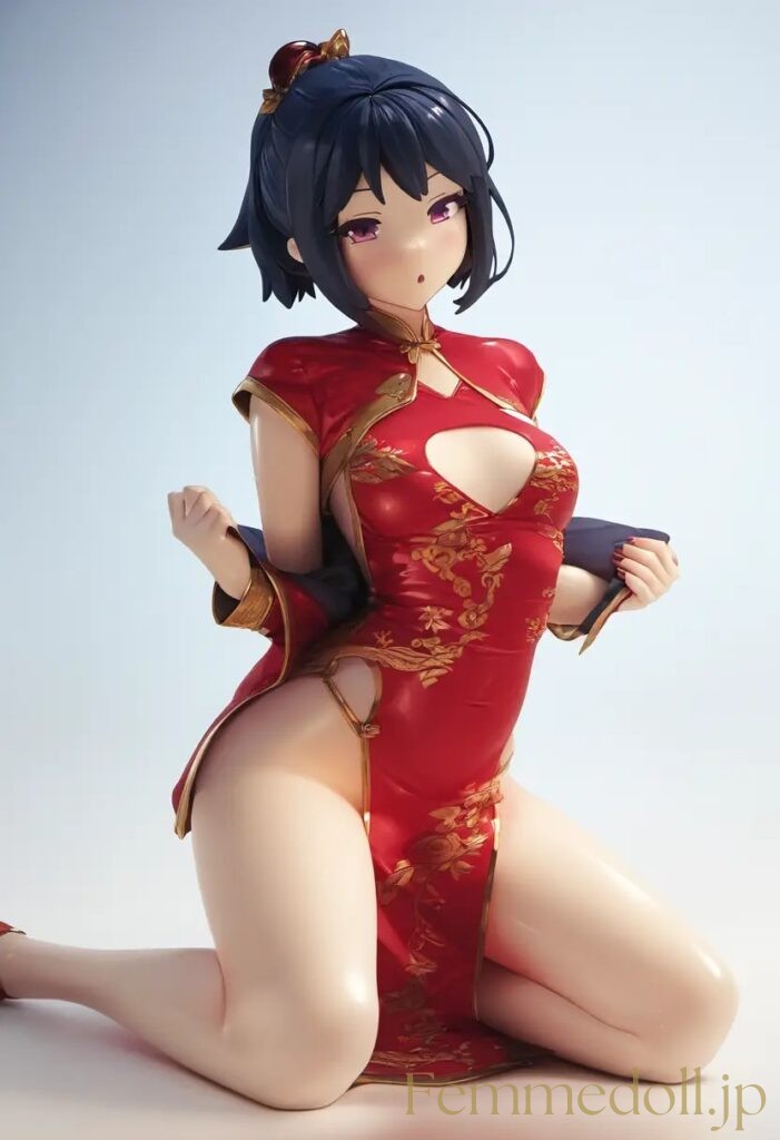 【エロ画像】　チャイナドレス美少女のエロフィギュア風AIイラスト 12枚目