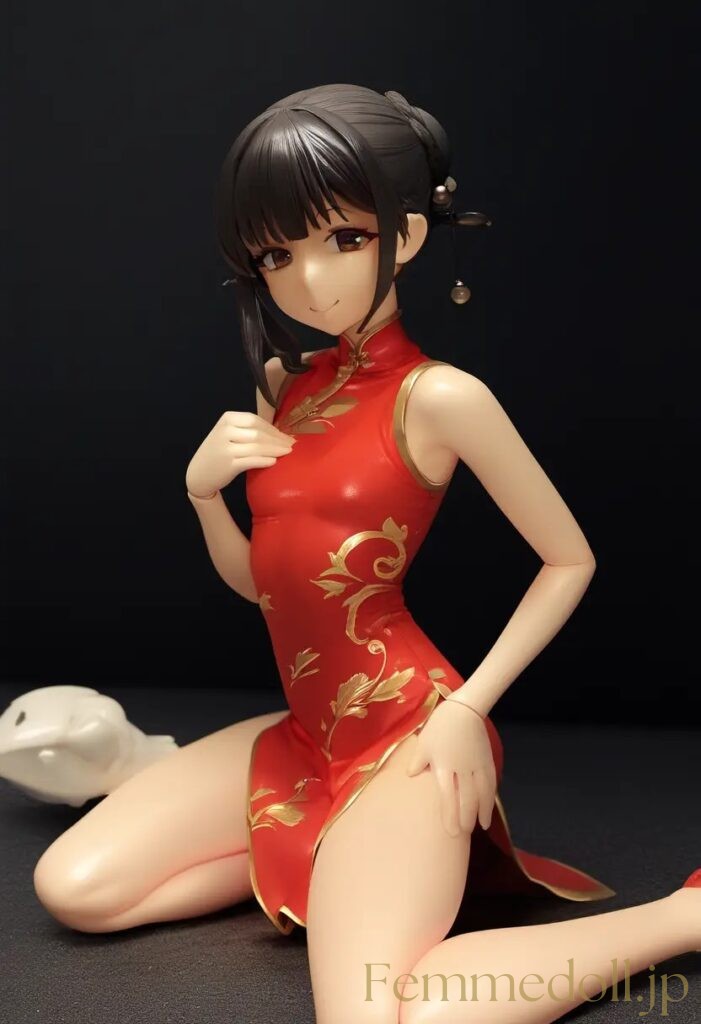 【エロ画像】　チャイナドレス美少女のエロフィギュア風AIイラスト 15枚目
