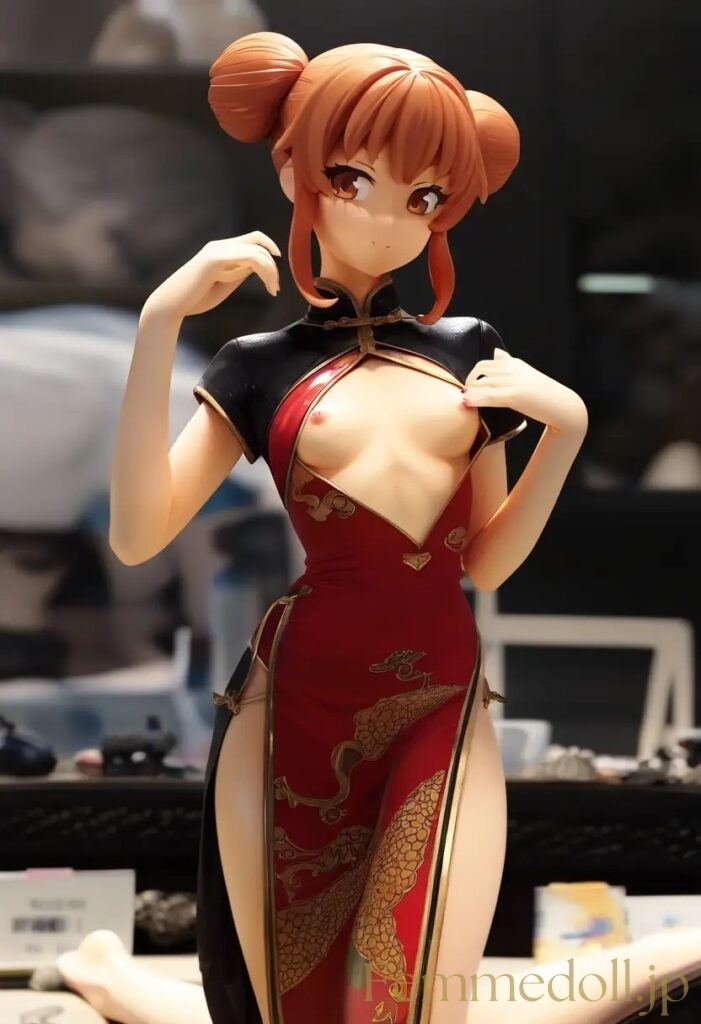 【エロ画像】　チャイナドレス美少女のエロフィギュア風AIイラスト 13枚目