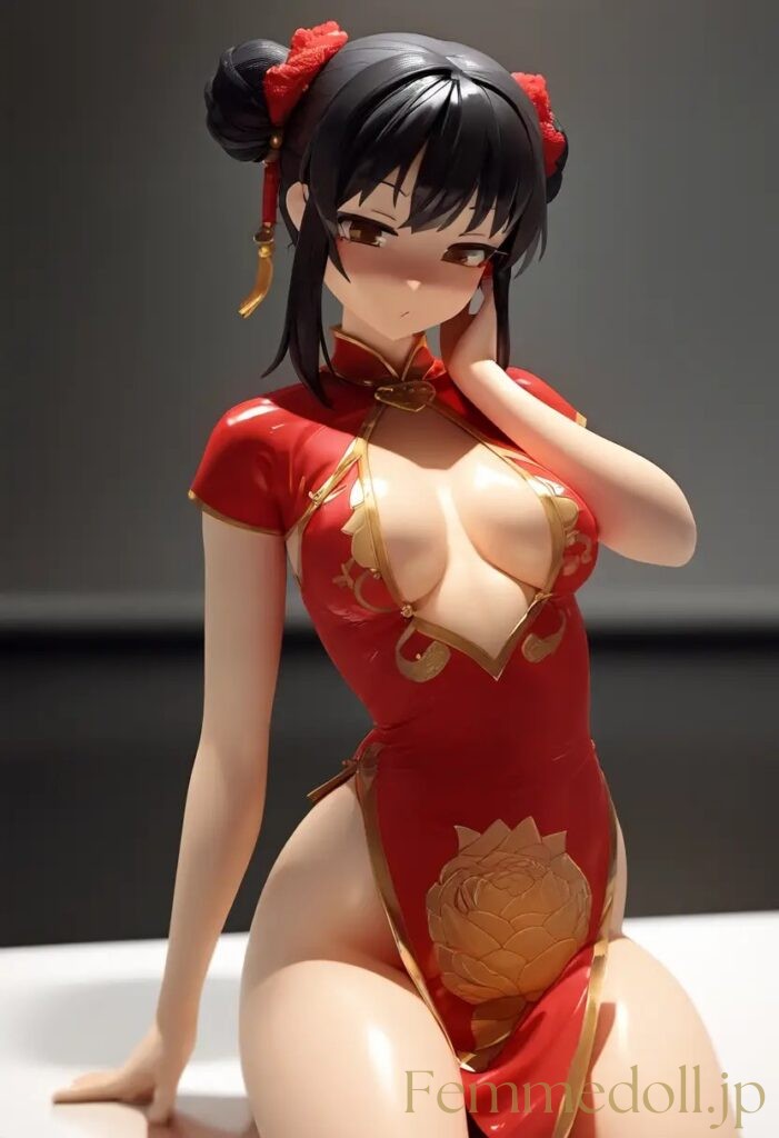 【エロ画像】　チャイナドレス美少女のエロフィギュア風AIイラスト 10枚目