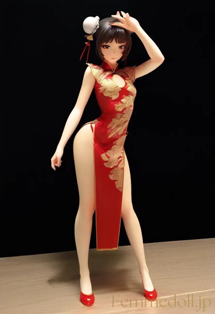 【エロ画像】　チャイナドレス美少女のエロフィギュア風AIイラスト 22枚目