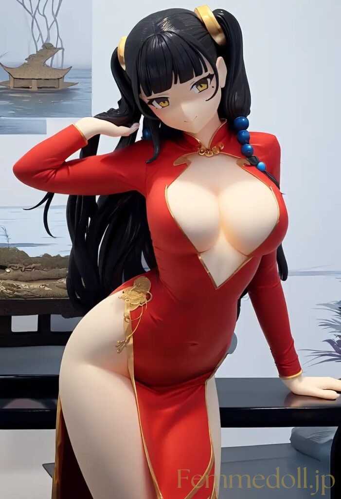 【エロ画像】　チャイナドレス美少女のエロフィギュア風AIイラスト 27枚目