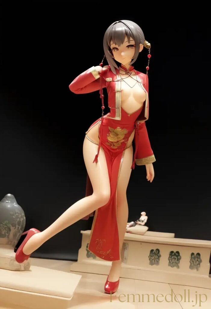 【エロ画像】　チャイナドレス美少女のエロフィギュア風AIイラスト 24枚目