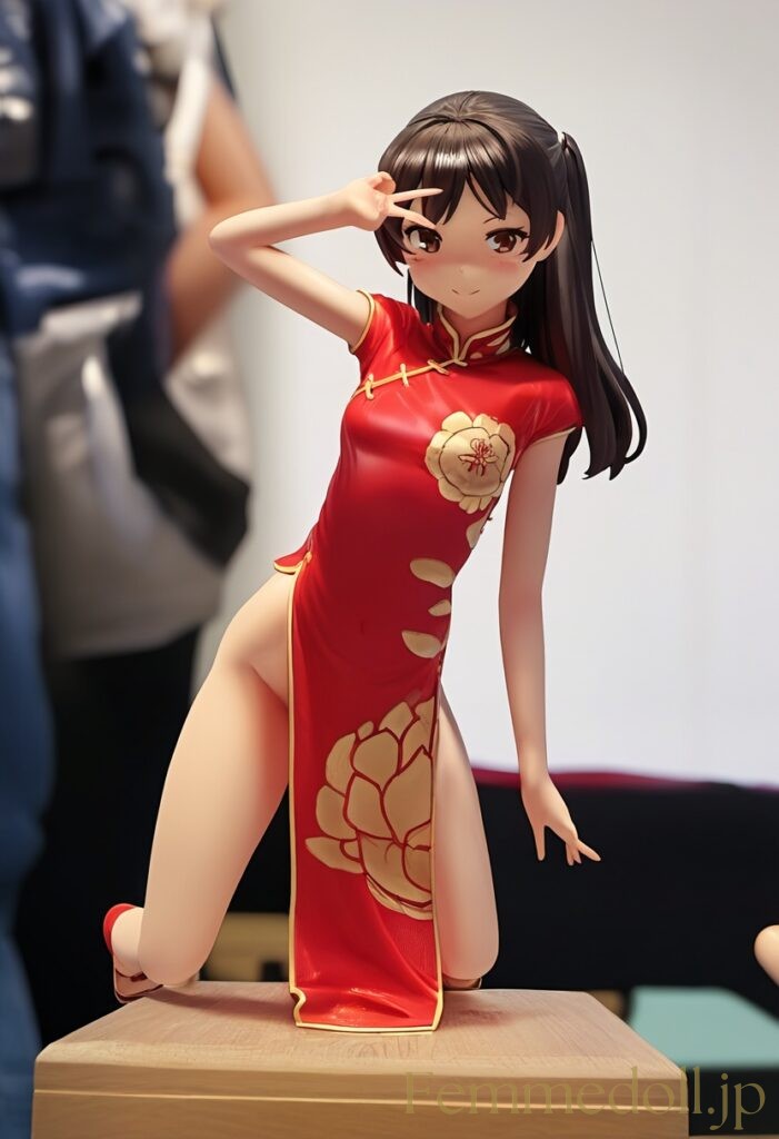 【エロ画像】　つるぺた美少女の高露出チャイナエロフィギュア風AIイラスト 21枚目