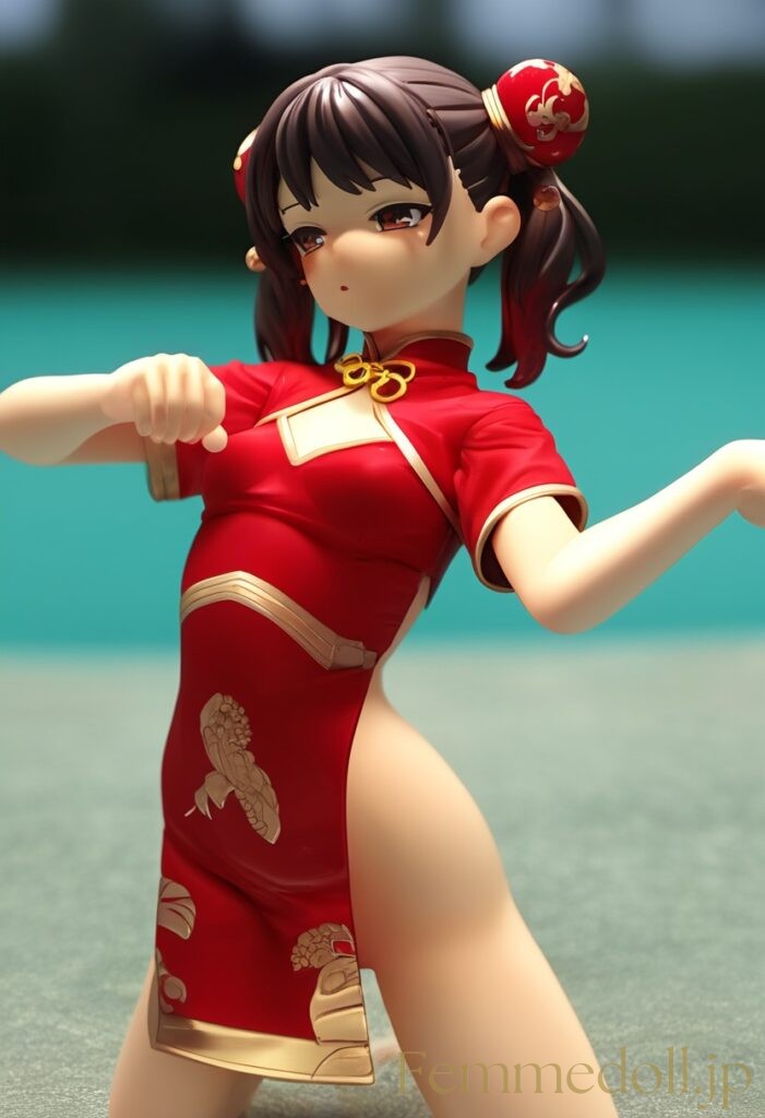 【エロ画像】　つるぺた美少女の高露出チャイナエロフィギュア風AIイラスト 18枚目