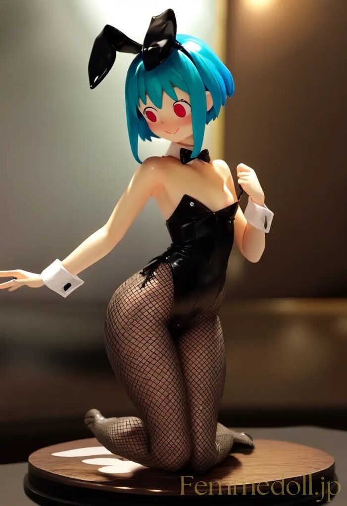 【エロ画像】　バニーガール衣装の美少女エロフィギュア風AIイラスト 1枚目