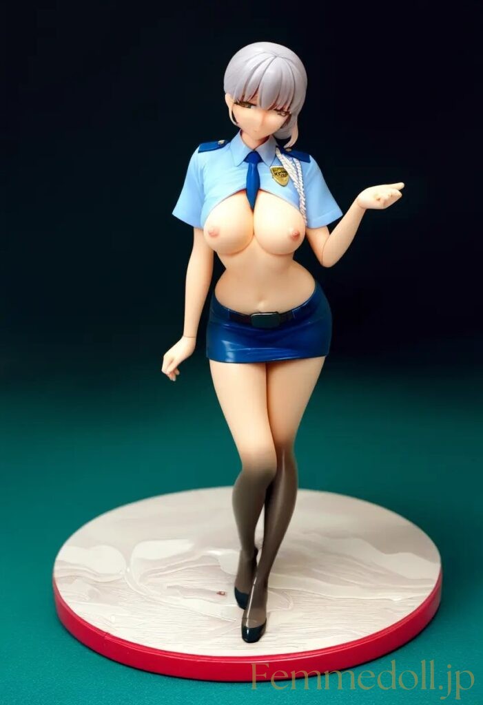 【エロ画像】　えちえちミニスカポリスお姉さんのエロフィギュア風AIイラスト 1枚目