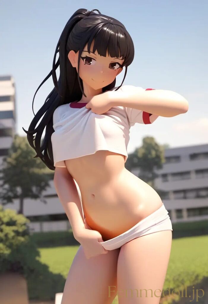 【エロ画像】　体操服姿の美少女エロフィギュア風AIイラスト 2枚目