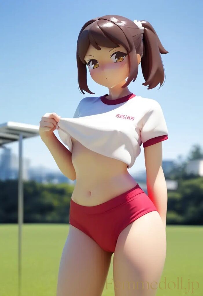 【エロ画像】　体操服姿の美少女エロフィギュア風AIイラスト 4枚目