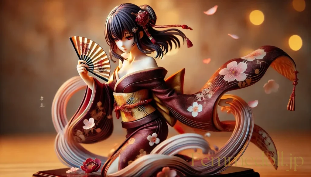 和服美少女フィギュア風のAIイラスト 9枚目