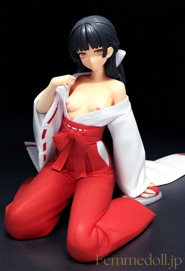 【エロ画像】　巫女服美少女のエロフィギュア風AIイラスト 11枚目