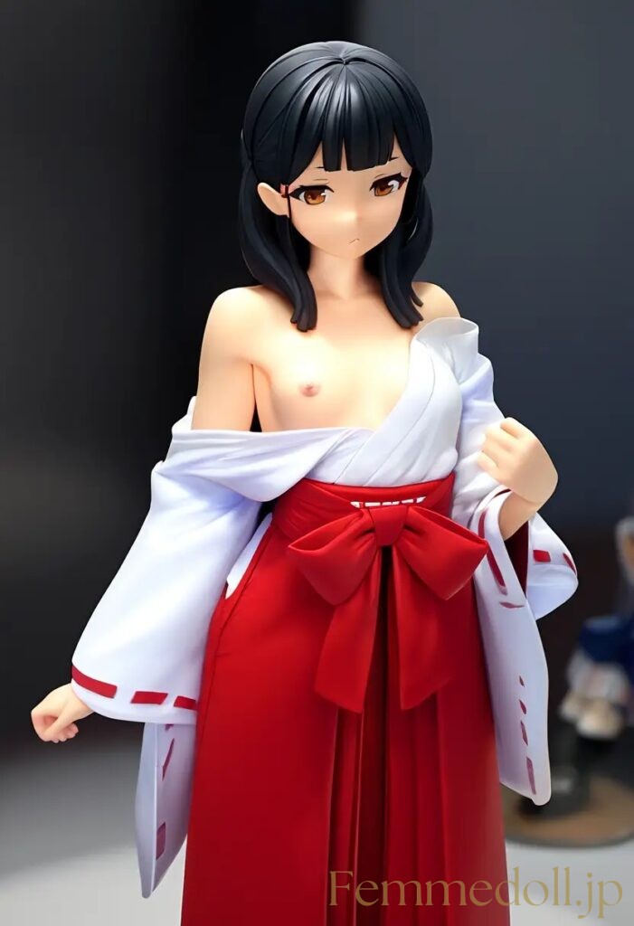 【エロ画像】　巫女服美少女のエロフィギュア風AIイラスト 14枚目