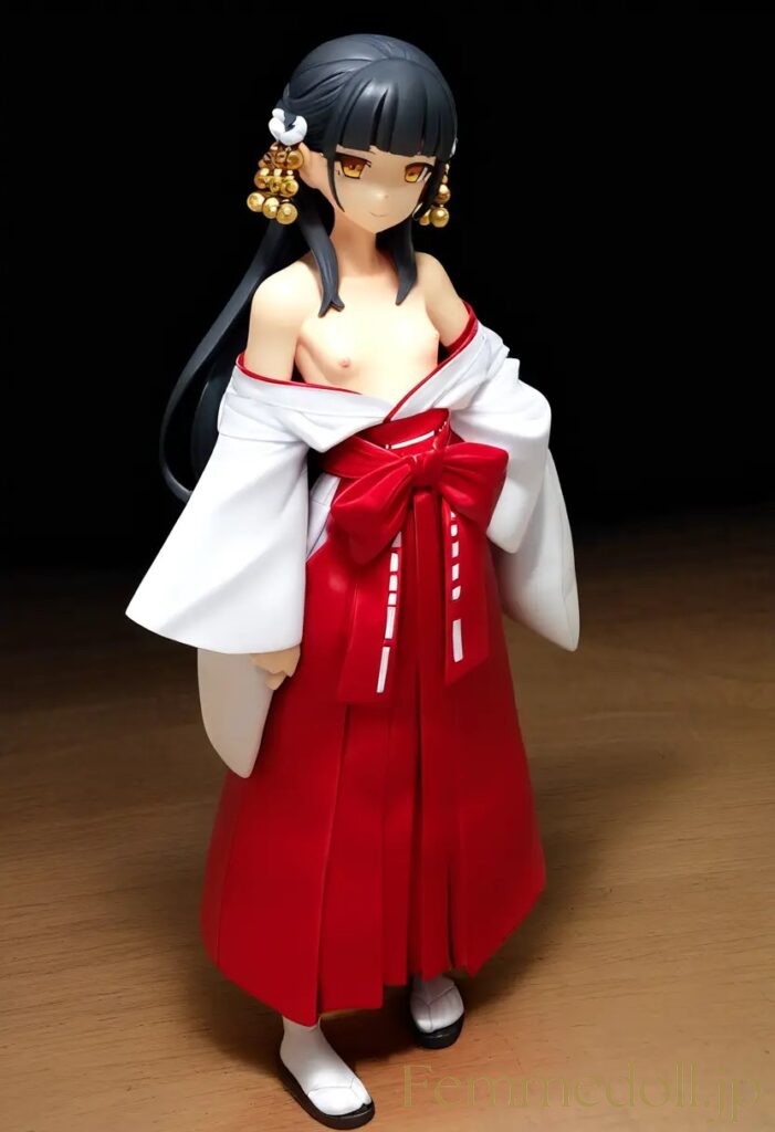 【エロ画像】　巫女服美少女のエロフィギュア風AIイラスト 18枚目