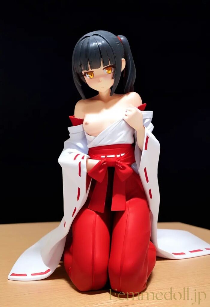 【エロ画像】　巫女服美少女のエロフィギュア風AIイラスト 12枚目