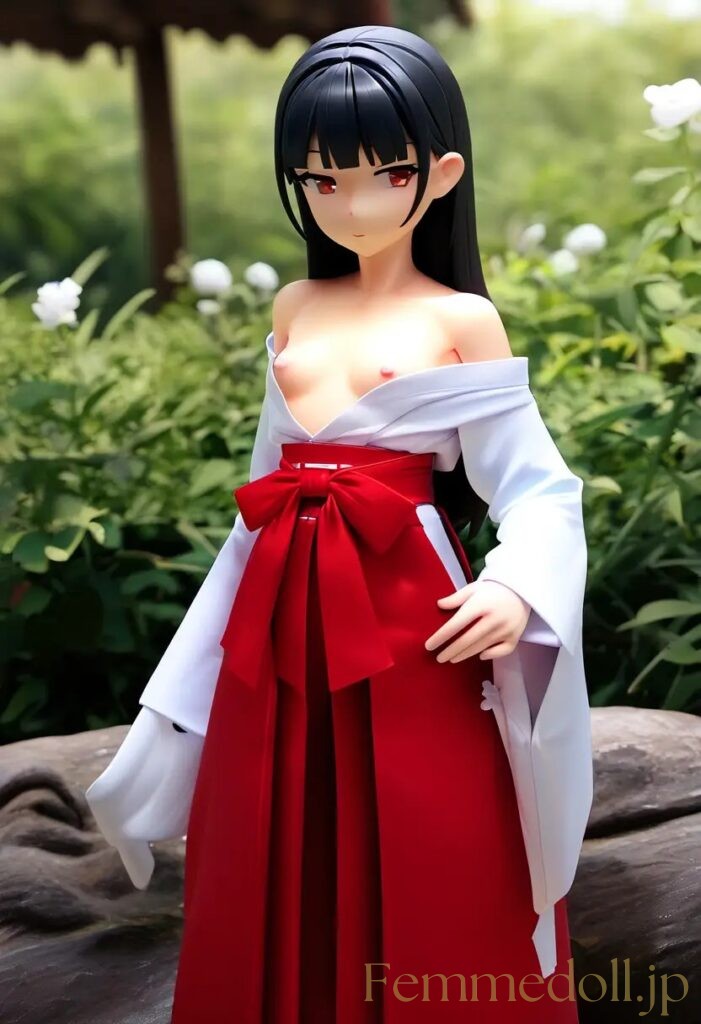 【エロ画像】　巫女服美少女のエロフィギュア風AIイラスト 16枚目