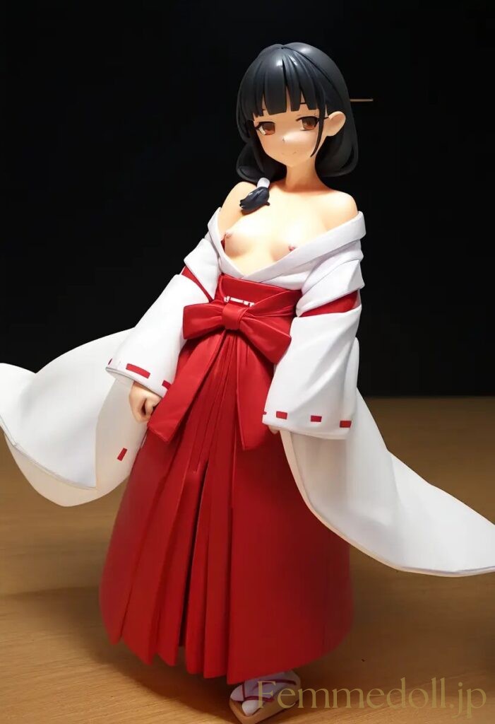 【エロ画像】　巫女服美少女のエロフィギュア風AIイラスト 17枚目