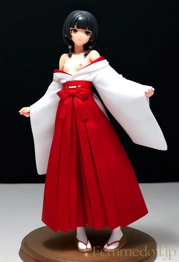 【エロ画像】　巫女服美少女のエロフィギュア風AIイラスト 29枚目