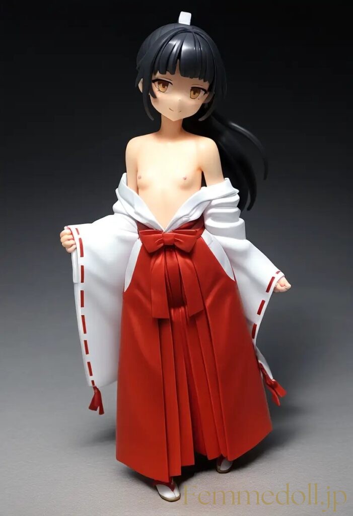 【エロ画像】　巫女服美少女のエロフィギュア風AIイラスト 28枚目