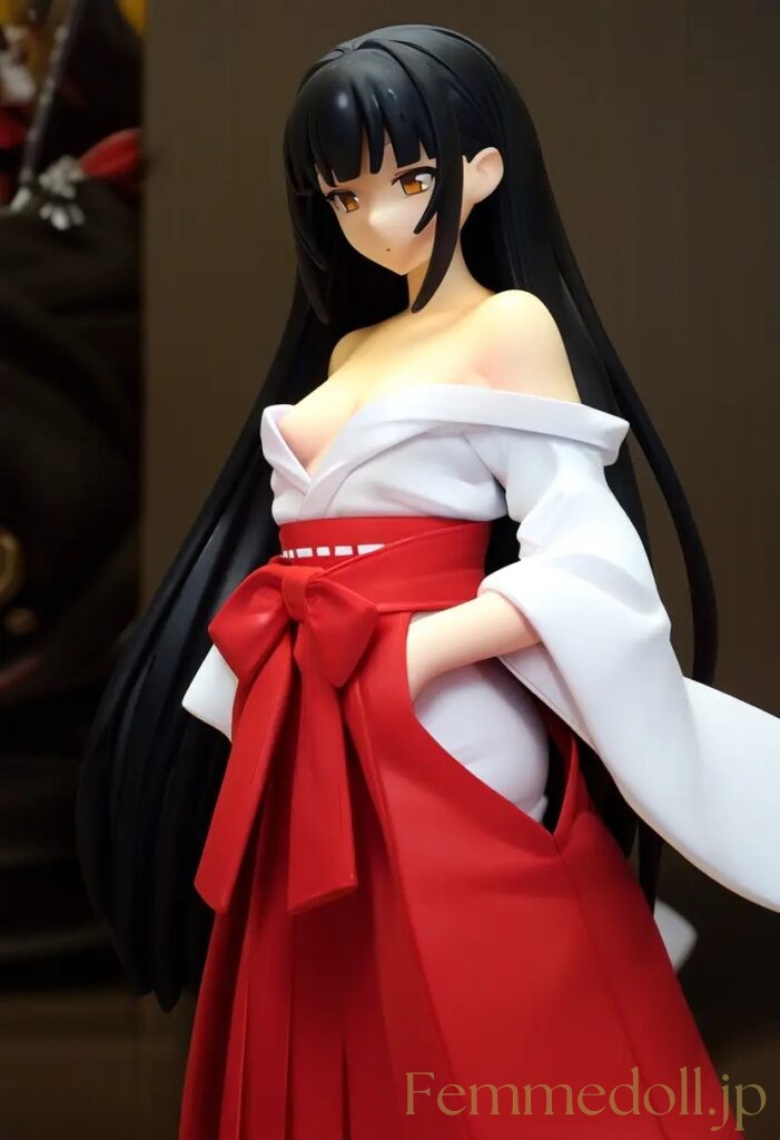 【エロ画像】　巫女服美少女のエロフィギュア風AIイラスト 21枚目