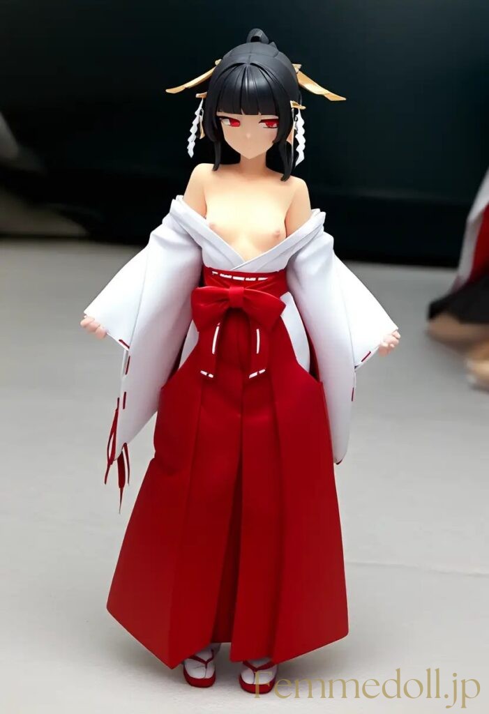 【エロ画像】　巫女服美少女のエロフィギュア風AIイラスト 30枚目