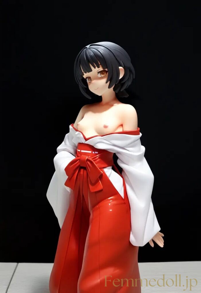 【エロ画像】　巫女服美少女のエロフィギュア風AIイラスト 27枚目