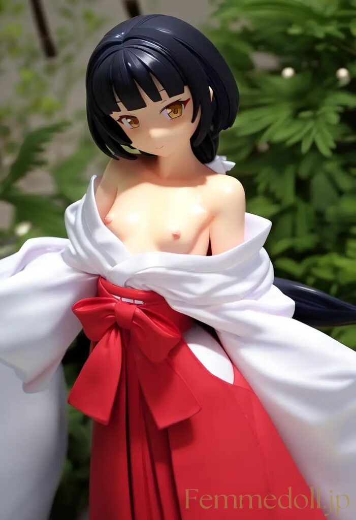 【エロ画像】　巫女服美少女のエロフィギュア風AIイラスト 23枚目
