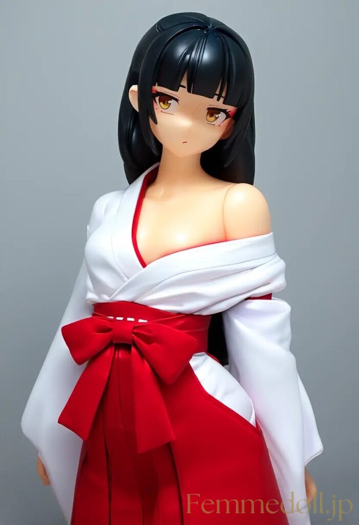 【エロ画像】　巫女服美少女のエロフィギュア風AIイラスト 9枚目