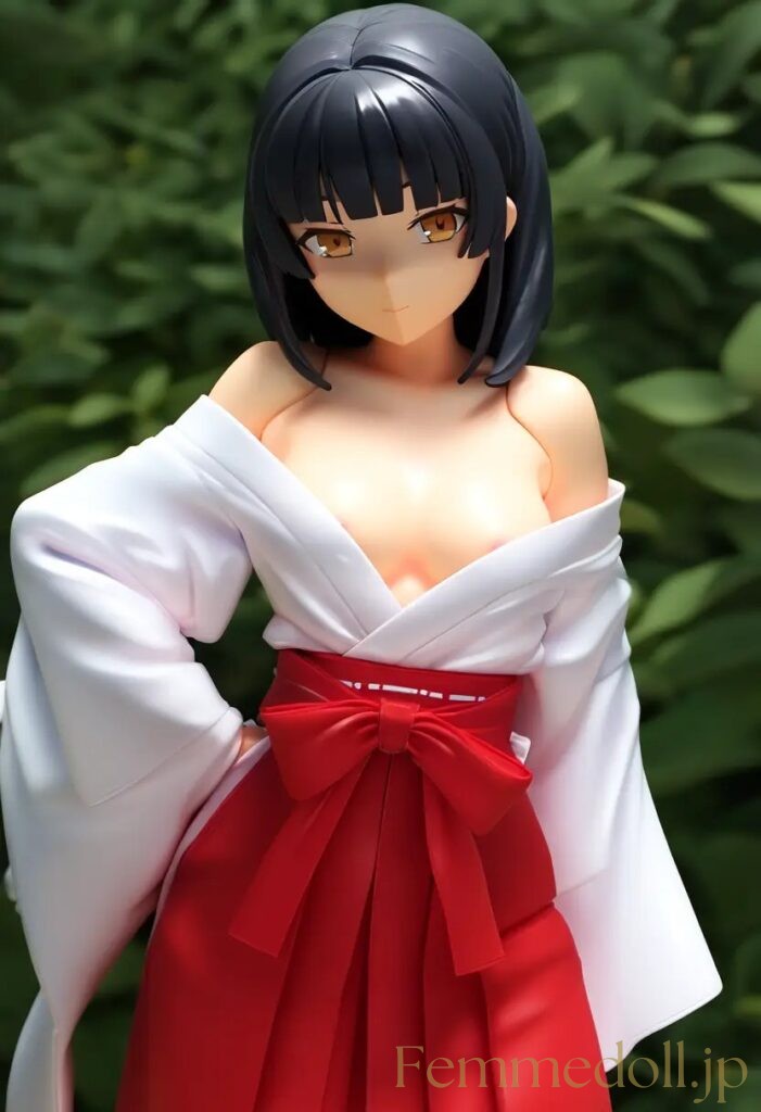 【エロ画像】　巫女服美少女のエロフィギュア風AIイラスト 10枚目