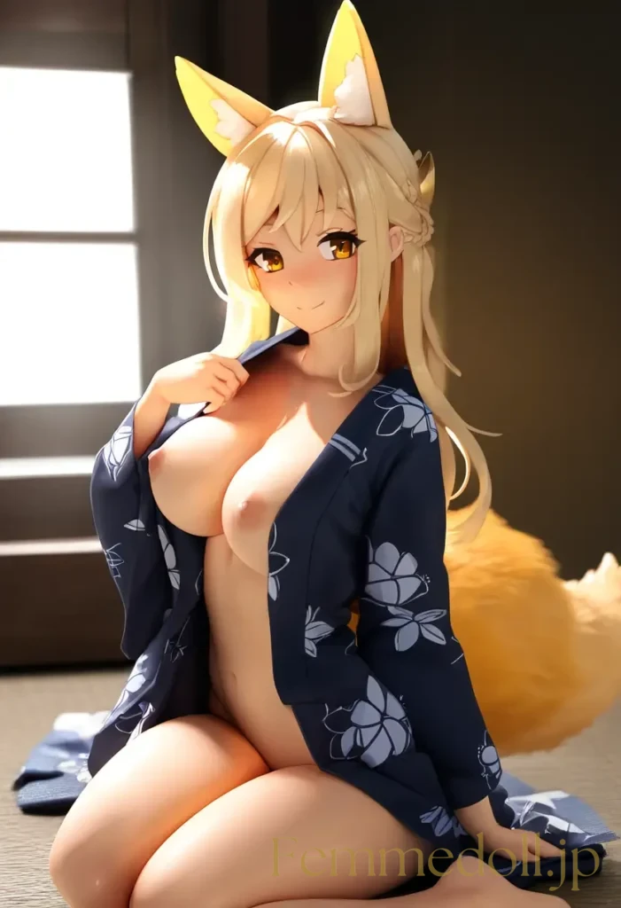 【エロ画像】女狐浴衣美女エロフィギュア風のAIイラスト 22枚目