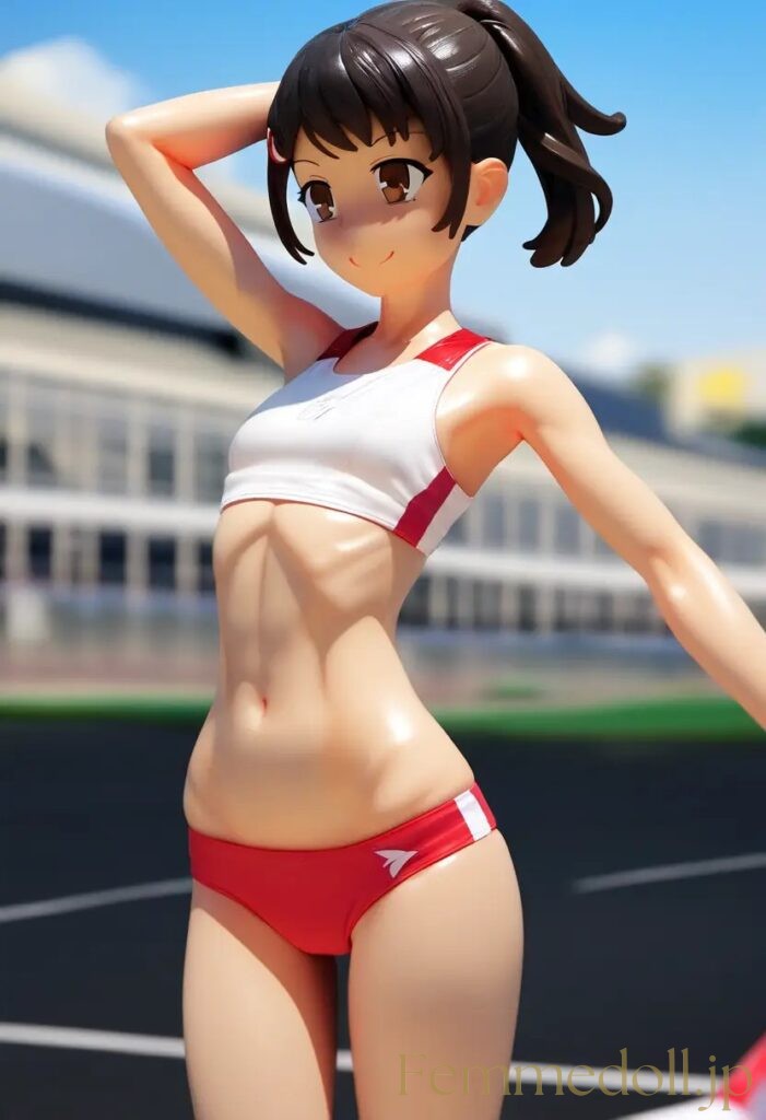 【エロ画像】　スレンダー陸上女子のエロフィギュア風AIイラスト 7枚目