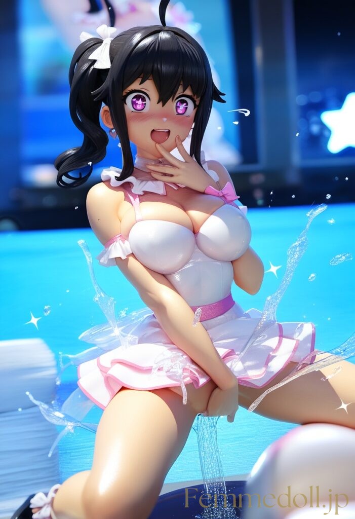 ステージ上でオナニーして盛大に潮吹きしてるアイドルのエロフィギュア風AIイラスト 18枚目