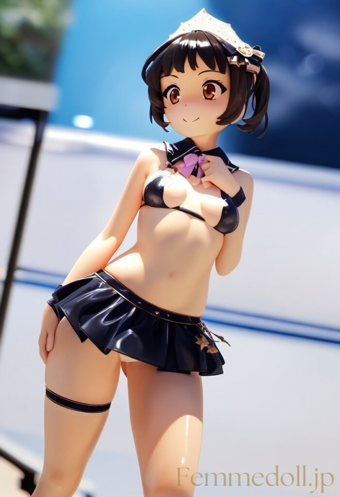 【エロ画像】肌面積が多くてスケベな服をきた女の子のフィギュア風AIイラスト2 5枚目